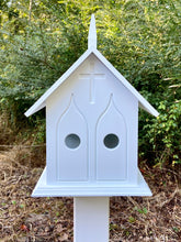 Load image into Gallery viewer, Chapel Birdhouse Handmade, Choose Roof Color, Bird House For The Outdoors, Pole Not Included
