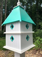 Load image into Gallery viewer, Birdhouse Handmade Choose Roof Color X-Large 2 Story 8 Nesting Compartments Vinyl PVC Bird House With Metal Predator Guards.
