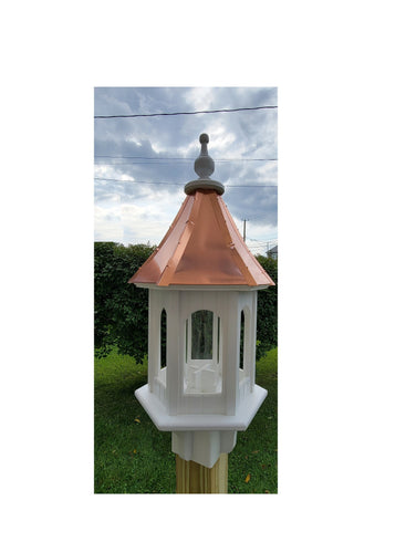 Bird Feeder Copper Roof Large Gazebo - Free Shipping - Handmade Vinyl PVC Weather Resistant