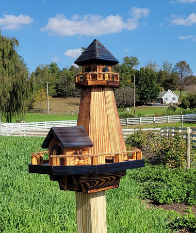 Bird Feeders and House Amish Handmade, Wooden Combo Birdhouse and Feeder