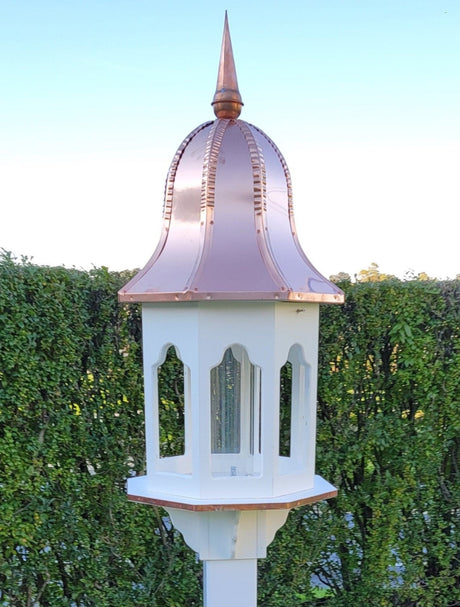 Octagon Copper Roof Poly Bird Feeder Amish Handmade Extra Large