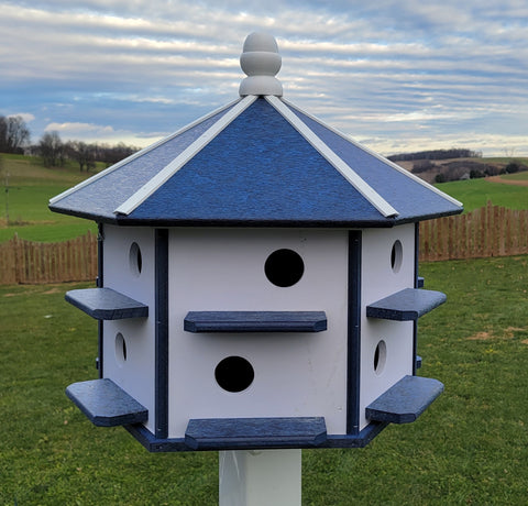 Purple Martin - Bird House - 12 Nesting Compartments - Amish Handmade - Weather Resistant - Made of Poly Lumber - Birdhouse Outdoor