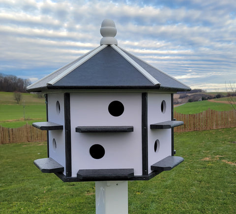 Purple Martin - Bird House - 12 Nesting Compartments - Amish Handmade - Weather Resistant - Made of Poly Lumber - Birdhouse Outdoor