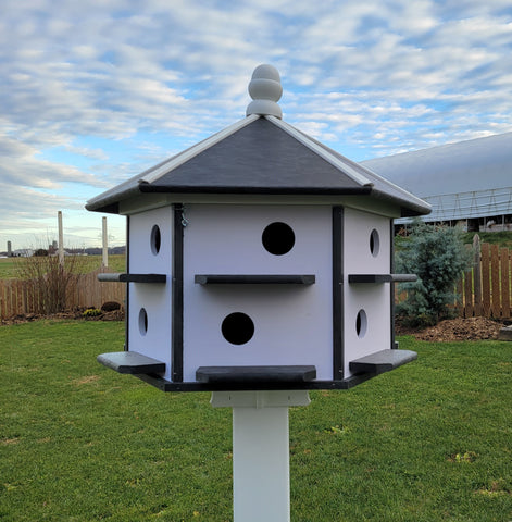 Purple Martin - Bird House - 12 Nesting Compartments - Amish Handmade - Weather Resistant - Made of Poly Lumber - Birdhouse Outdoor