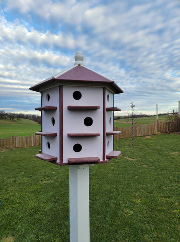 Martin Birdhouse - 18 Nesting Compartments - Amish Handmade - X-Large Weather Resistant - Made of Poly Lumber - Birdhouse Outdoor