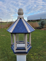 Amish Bird Feeder Handmade Poly Lumber Weather Resistant - Premium Feeding Tube - Post Mounted / Hanging Bird Feeders Outdoors