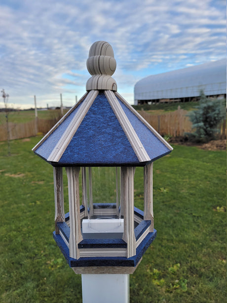 Poly Lumber Bird Feeder Amish Handmade Weather Resistant - Bird Lovers - Premium Feeding Tube -Post Mounted / Hanging Bird Feeders Outdoors