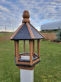 Amish Bird Feeder Handmade Poly Lumber Weather Resistant - Premium Feeding Tube - Post Mounted / Hanging Bird Feeders Outdoors