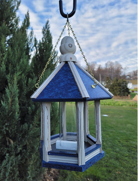 Hanging Bird Feeder Amish Made Poly Lumber Weather Resistant Premium Feeding Tube - Choose Hanging/Post Mounted Bird Feeders