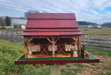 Load image into Gallery viewer, Western Bird Feeder Amish Handmade Large, Cedar Roof, Yellow Pine and White Stones
