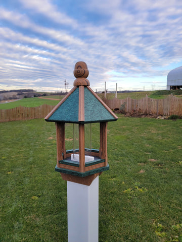 Poly Lumber Bird Feeder Amish Handmade Weather Resistant - Bird Lovers - Premium Feeding Tube -Post Mounted / Hanging Bird Feeders Outdoors