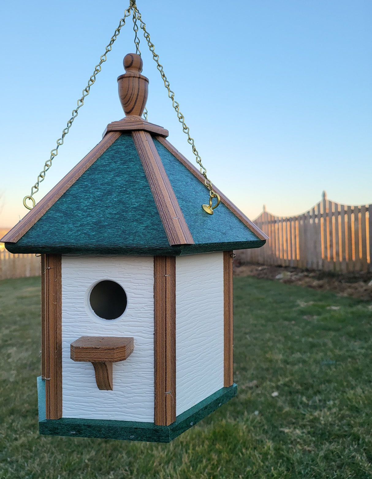 Country Hanging Bird House Amish Made Gazebo Style 1 Nesting Compartment