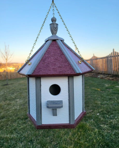 Bird House Hanging Amish Made Gazebo Style 1 Nesting Compartment Birdhouse