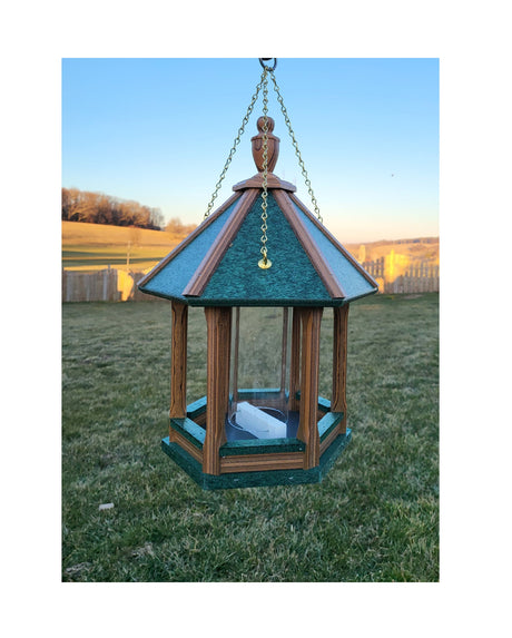 Hanging Bird Feeder Amish Made Poly Lumber Weather Resistant Premium Feeding Tube - Choose Hanging/Post Mounted Bird Feeders