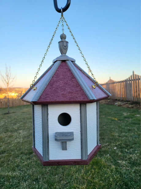 Amish Made Gazebo Birdhouse 1 Nesting Compartment, Poly Bird House, Post Not Included