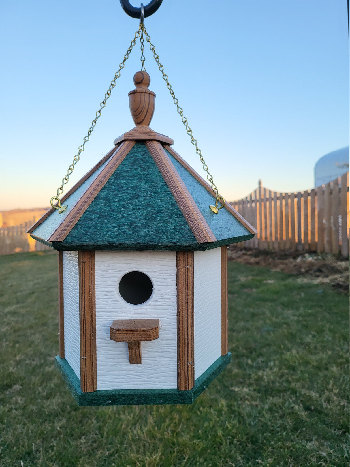 Amish Made Gazebo Birdhouse 1 Nesting Compartment, Poly Bird House, Post Not Included