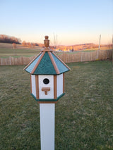 Amish Made Gazebo Birdhouse 1 Nesting Compartment, Poly Bird House, Post Not Included