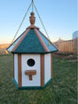 Country Hanging Bird House Amish Made Gazebo Style 1 Nesting Compartment