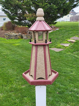 Bird Feeder - Poly Lumber - Amish Handmade - Feeder Lighthouse Design - Weather Resistant - Easy Mounting - Bird Feeders For The Outdoors