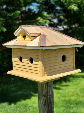 Martin Bird House Amish Handmade - Cedar Roof, Copper Trim, With 5 Nesting Compartments -  Birdhouse Outdoor