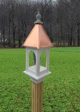 Load image into Gallery viewer, Copper Roof Blue Bird Bird Feeder - Free Shipping - Handmade Vinyl PVC Bird Feeder
