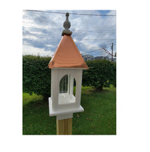 Load image into Gallery viewer, Copper Roof Blue Bird Bird Feeder - Free Shipping - Handmade Vinyl PVC Bird Feeder
