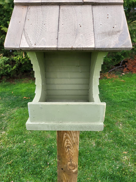 Bird Feeder and House Amish Handmade, Wooden Birdhouse and Feeder Combo