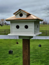 Load image into Gallery viewer, Martin Bird House Amish Handmade - Cedar Roof, Copper Trim, With 5 Nesting Compartments - Birdhouse Outdoor
