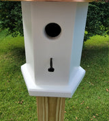 Bird House 1 Nesting Compartment - 6 Sided Handmade Wooden Birdhouse Outdoor - Post Not Included