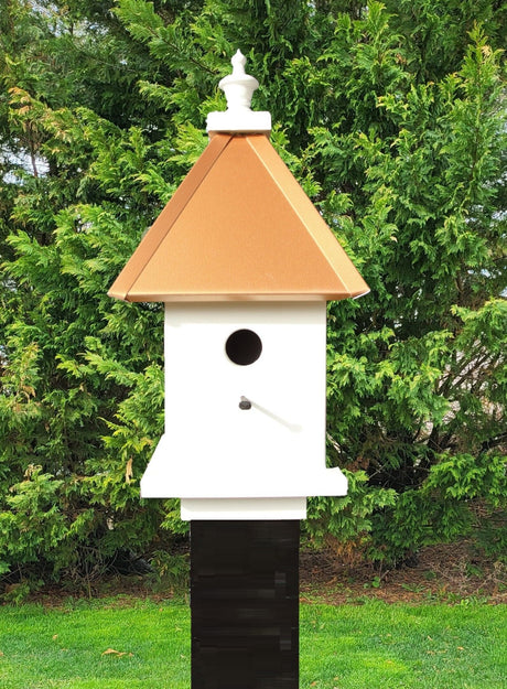 Bird House 1 Nesting Compartment - Handmade Wooden Birdhouse Outdoor - Post Not Included