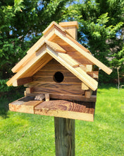 Load image into Gallery viewer, Log Cabin Birdhouse, Amish Handmade, 1 Nesting Compartments With Cedar Roof
