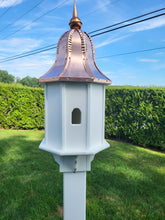 Load image into Gallery viewer, Copper Roof Poly Birdhouse Amish Handmade 4 Nesting Compartments
