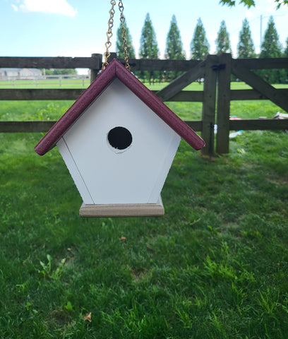 Wren Birdhouse Chickadee bird House Amish Handmade Hanging Bird House Poly Lumber Weather Resistant