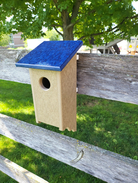 Bluebird Birdhouse Amish Handmade Bird House Clay or Cedar Poly Lumber Weather Resistant