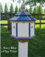 Bird House Poly Amish Made Gazebo Birdhouse 3 Holes with 3 Nesting Compartments - Post Not Included