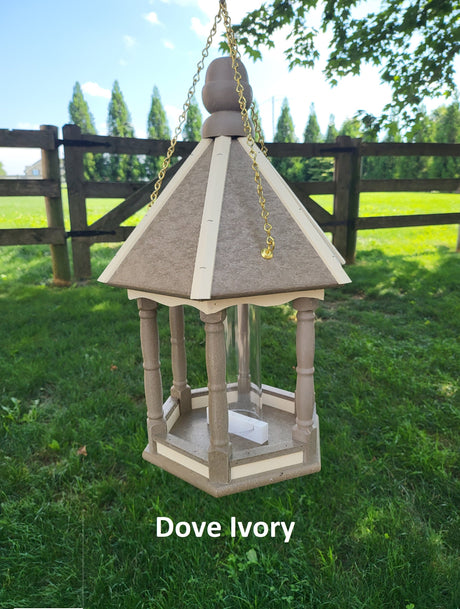 Hanging Poly Gazebo Bird Feeder Multi Colors 6 Sided Amish Handmade, Made in USA