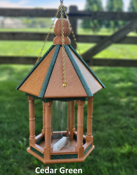 Hanging Poly Gazebo Bird Feeder Multi Colors 6 Sided Amish Handmade, Made in USA