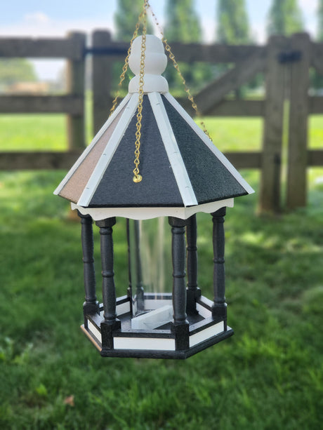 Hanging Poly Gazebo Bird Feeder Multi Colors 6 Sided Amish Handmade, Made in USA