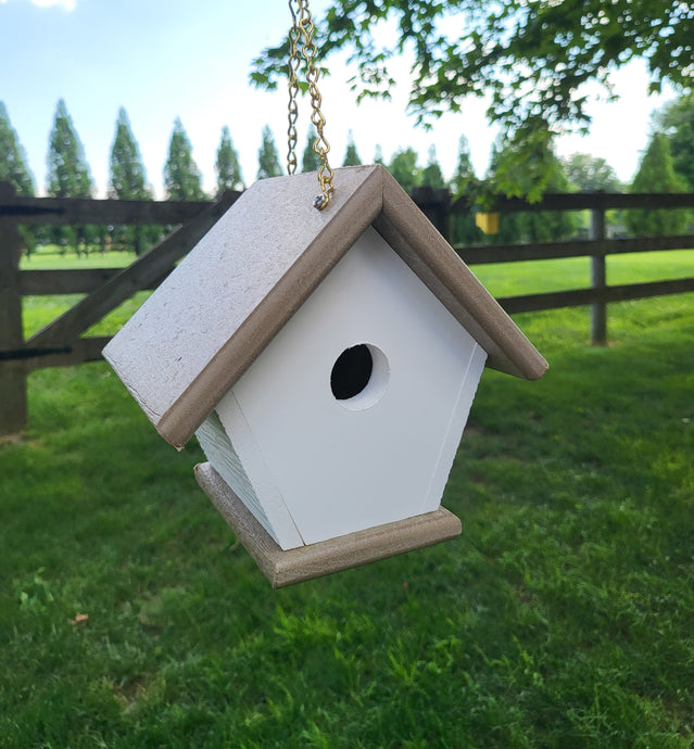 Wren Birdhouse Chickadee bird House Amish Handmade Hanging Bird House Poly Lumber Weather Resistant