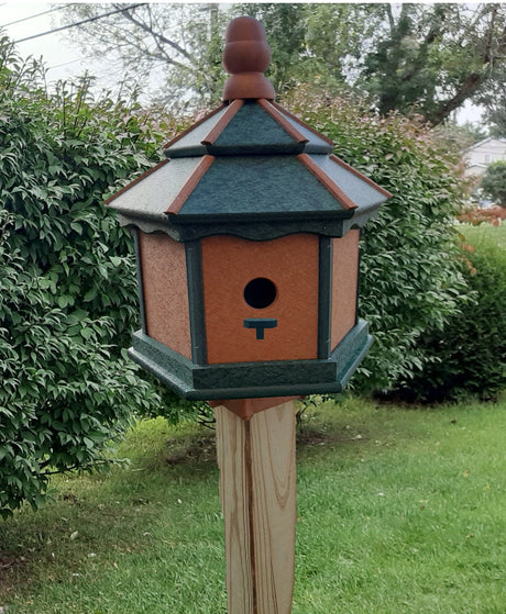 Gazebo Birdhouse Amish Made Poly With 3 Nesting Compartments