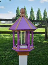 Poly Gazebo Bird Feeder Multi Colors 6 Sided Amish Handmade Medium Size, Made in USA.