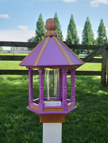 Amish Bird Feeder Handmade - Poly Lumber Weather Resistant - Premium Feeding Tube - Easy Mounting - Bird Feeders For Outdoors