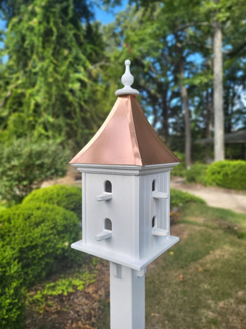 Birdhouse Copper Roof Handmade Large With 8 Nesting Compartments Weather Resistant Birdhouses