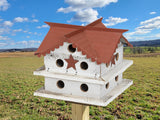 Martin Birdhouse - Amish Handmade Primitive Design - 10 Nesting Compartments -  Birdhouse outdoor - Purple Martin