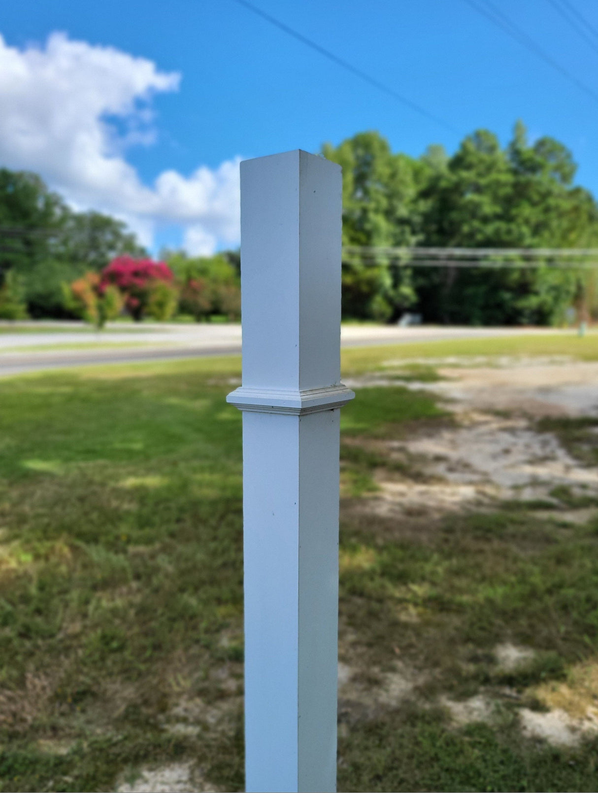 Decorative Post For Birdhouse or Bird Feeder, White Post, Mount Bird houses and Feeders With Ease