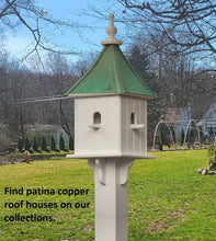 Load image into Gallery viewer, 4 Nesting Compartments Birdhouse Copper Roof Amish Handmade, Weather Resistant, Copper Top Birdhouse
