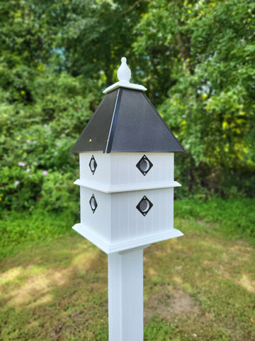 Bird House - 8 Nesting Compartments - Handmade - Large - Metal Predator Guards - Weather Resistant - Pole Not Included - Birdhouse Outdoor