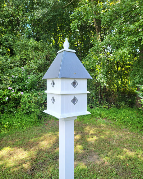 Bird House - 8 Nesting Compartments - Handmade - Large - Metal Predator Guards - Weather Resistant - Pole Not Included - Birdhouse Outdoor