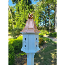 Load image into Gallery viewer, Bell Copper Roof Bird House With Curly Copper Design, 8 Nesting Compartments, Extra Large Weather Resistant Birdhouse
