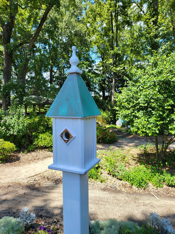 Bluebird  Birdhouse Copper Roof Handmade With 1 Nesting Compartment, Metal Predator Guards, Weather Resistant, Birdhouse Outdoor